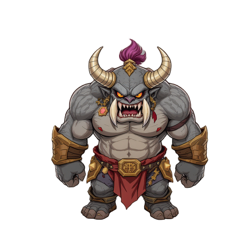 a ogre with two fang in  the top down rpg game style