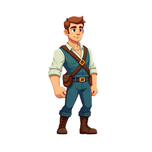 a pixel art spritesheet of an adventure-seeker. idle, walking and jumping animations required. may not be a human