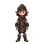 young druid character with hood 