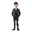 white man, black hair wearing a suit and dress shoes, full body