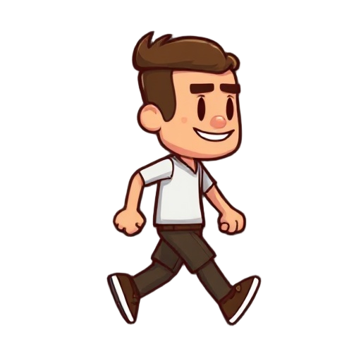 uma sprite de um homem de lado caminhando 