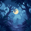 make a middle background jungle