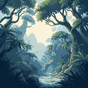 make a far background jungle