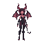 create a full body image of a succubus. the entire style should be pixel-art and the image should be useable for a game. 