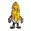 a corn seed, with gloves and boots, 64-bit style, expressive face.