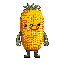 caroço de milho, com luvas e botas, estilo 32 bits, rosto expressivo.