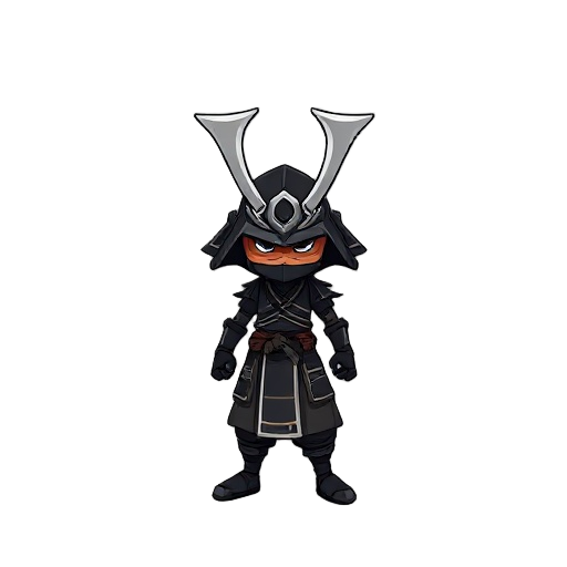 personagem negro grande samurai duas espadas 