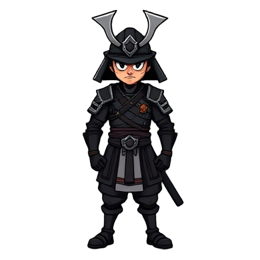 personagem negro grande samurai 