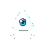 white tetrahedron artifact with one eye