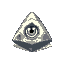 stone texture tetrahedron artifact with one eye