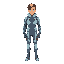 human person with high tech clothes