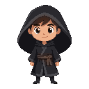 adventure character with a black robe