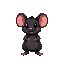 cute black mouse clipart, cartoon illustration, well-detailed, watercolor cute background, simple, sharp line art, on a black background, no text.