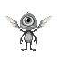flying torn off large eye.