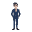 a male standing in an idle position wearing a blue suit sprites
