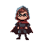 character with cape and hood