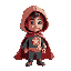 character with cape and hood