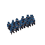 "32x32 pixel art union infantry brigade in line formation, blue uniforms, civil war wargame, top-down view"