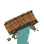 "32x32 pixel art wooden bridge crossing stream, civil war era, top-down view, wargame asset"