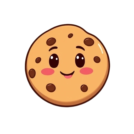 um cookie, em estilo de jogo fofo