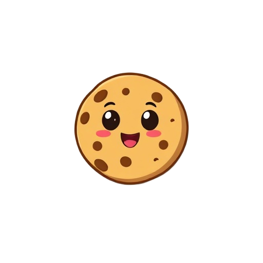 um cookie, em estilo de jogo fofo