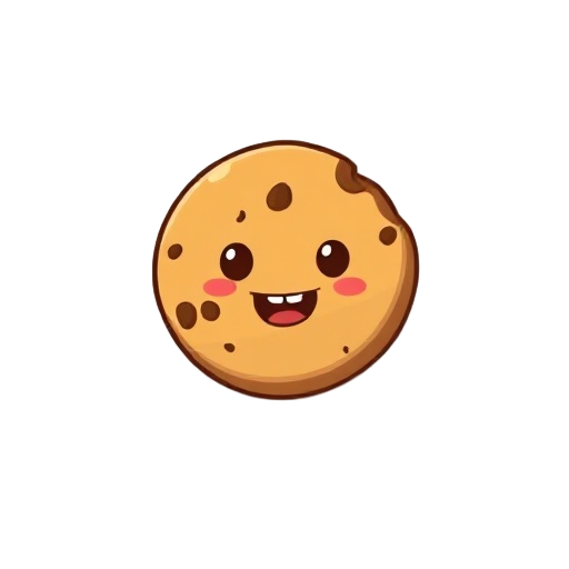 um cookie, em estilo de jogo fofo