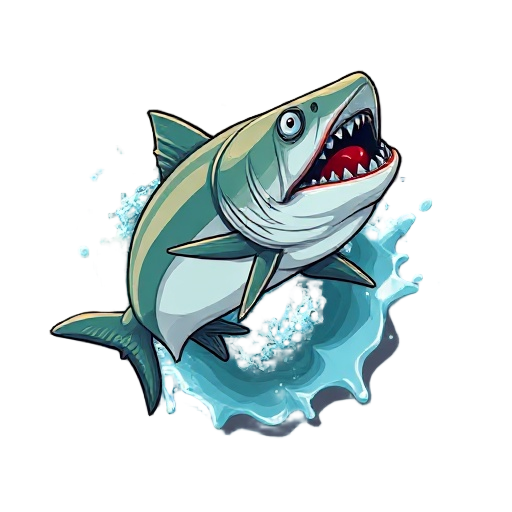 piranha monster fish jumping out of the water realistically, very detail,  with the effect of water splash, and then returning to the water with splash effect