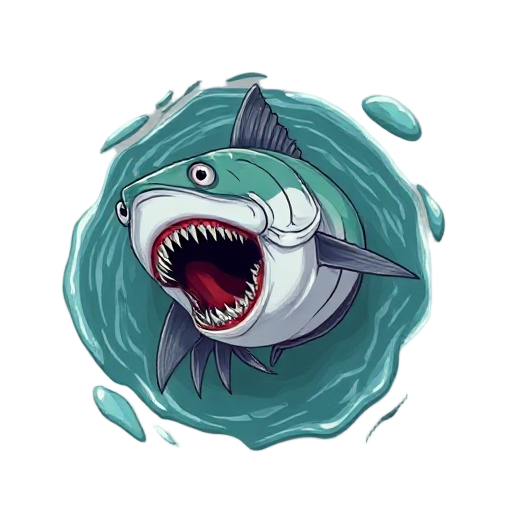 piranha creepy fish jumping out of the water realistically, very detail