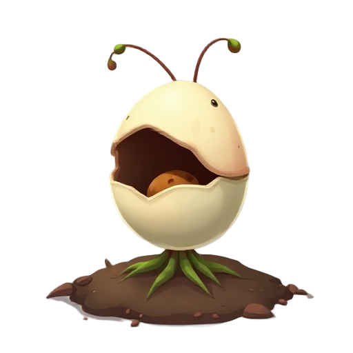 insect egg sack with roots in the soil