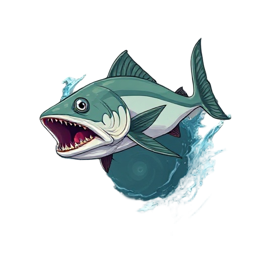 piranha creepy fish jumping out of the water realistically, very detail,  with the effect of water splash, and then returning to the water with splash effect