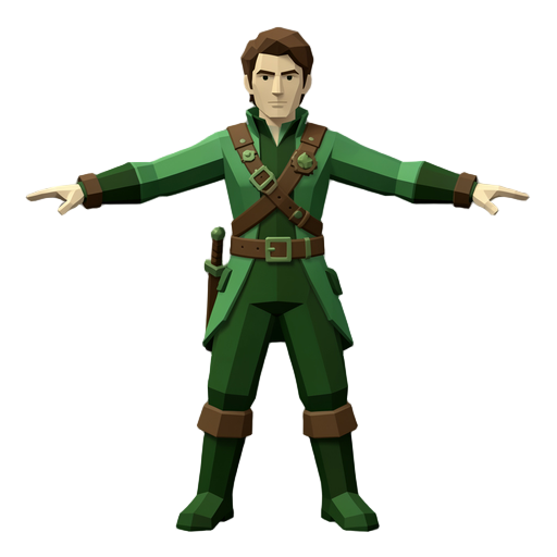 a steampunk swordsman, with brown hair and leather outfit