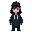 a character who wears a hood and partially hides his face, his clothes are dark but bright and his eyes are determined, he stands with his hands in his pockets, his art style inspired hyperlightdriftr
