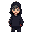 a character who wears a hood and partially hides his face, his clothes are dark but bright and his eyes are determined, he stands with his hands in his pockets, his art style inspired hyperlightdriftr