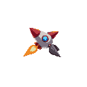 a rocket traveling into space at a 45-degree angle with metallic, gray, and red colors and with a fire propelling it.