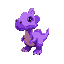 cute little purple neon color dinosaur