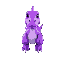 cute little purple neon color dinosaur