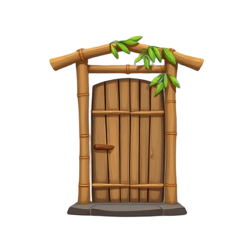 a bamboo door