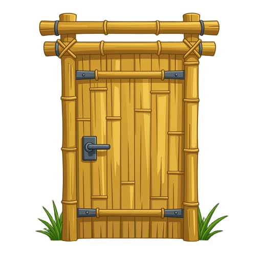 a bamboo door