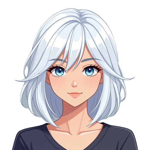 anime girl with white hair