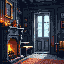 side view horror old house interior tileset