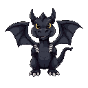 a black dragon with hands