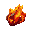  "a glowing, fiery raw crystal, partially molten and pulsing with inner lava-like energy, sharp jagged edges, cracks glowing bright orange and red, radiating intense heat and light, floating slightly in the air from its power, surrounded by soft embers an