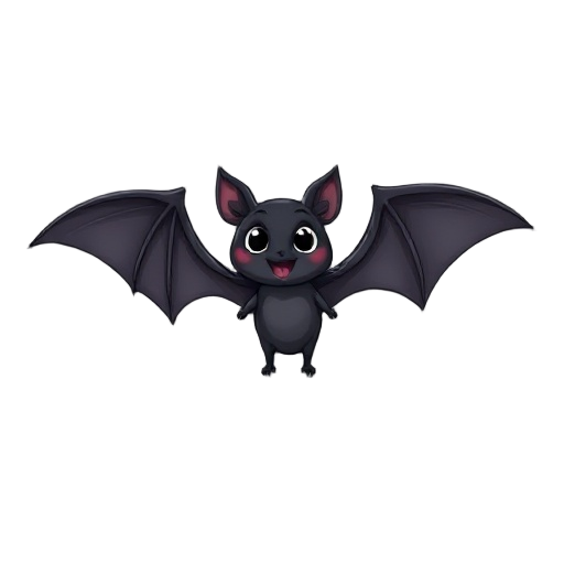 flying black bat with no legs