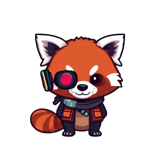 8bit hacker red panda