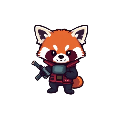 pixel art hacker red panda