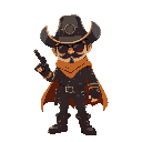 cyberpunk style cowboy with cape