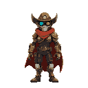 cyborg cowboy, modern, steampunk character with cape