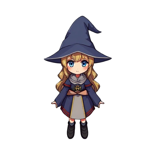 little female wizard without hat