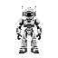black and white robot