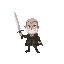 gere meu personagem principal aries que tem uma espada de um jogo 2d